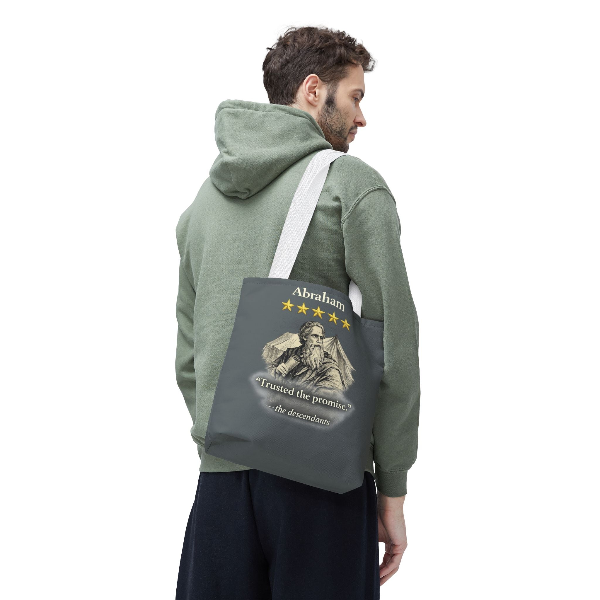 Abraham – Tote Bag | “Trusted the Promise” Patriarch Graphic – Five-Star Faith Series