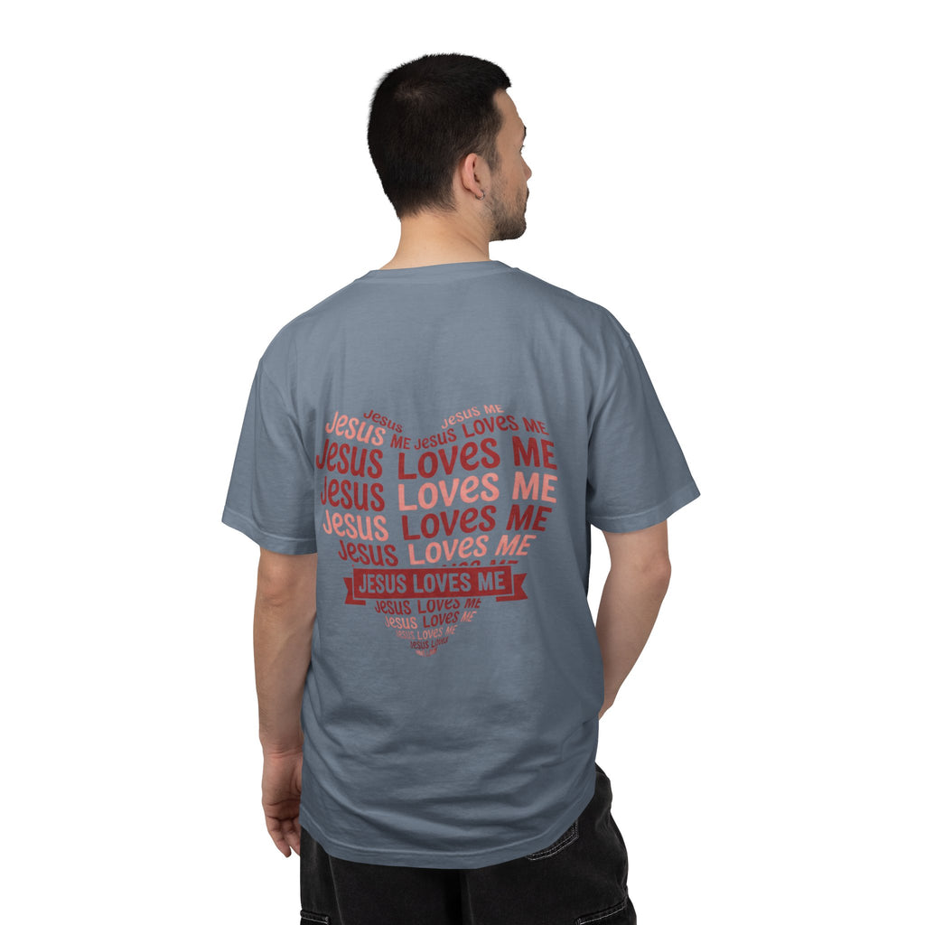Jesus Loves Me Heart Garment-Dyed T-Shirt – Christian Faith Tee | Vintage Style Inspirational Shirt