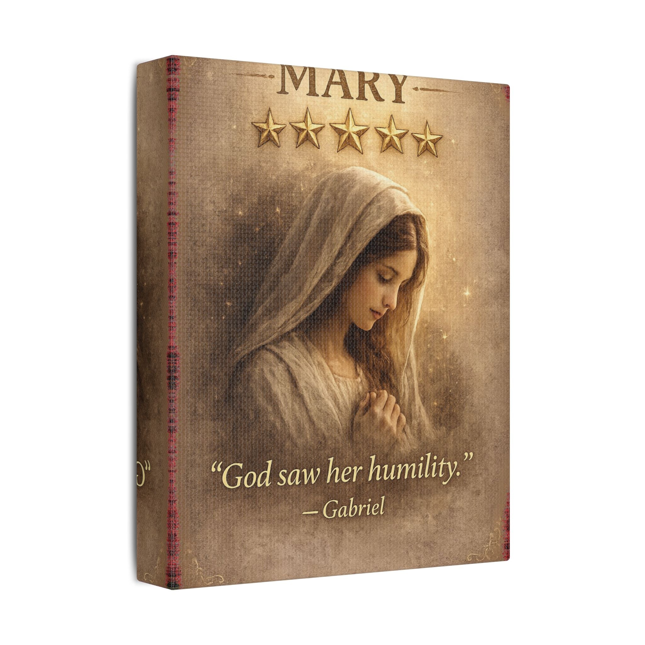 Mary Canvas — God Saw Her Humility Biblical Wall Art