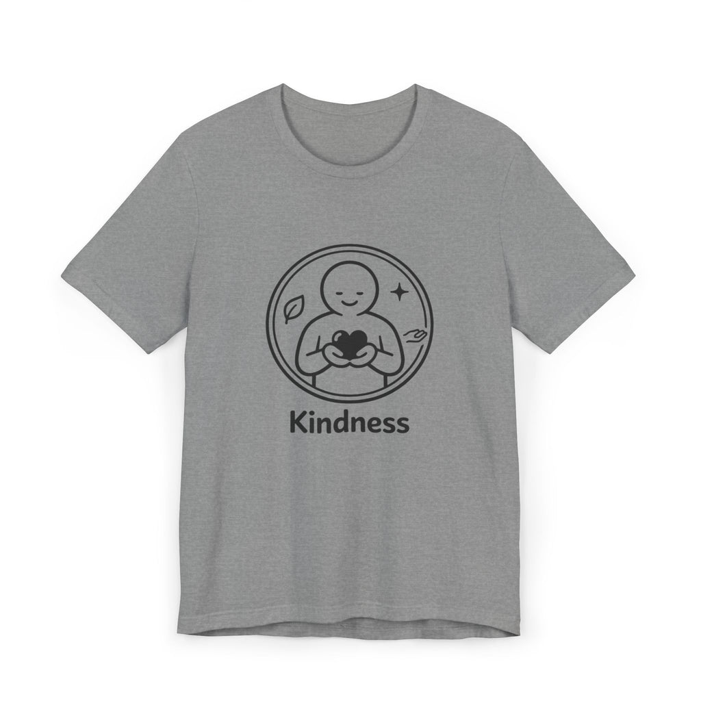 Kindness Minimalist T-Shirt | Inspirational Heart Emblem Tee | Soft Everyday Graphic Shirt