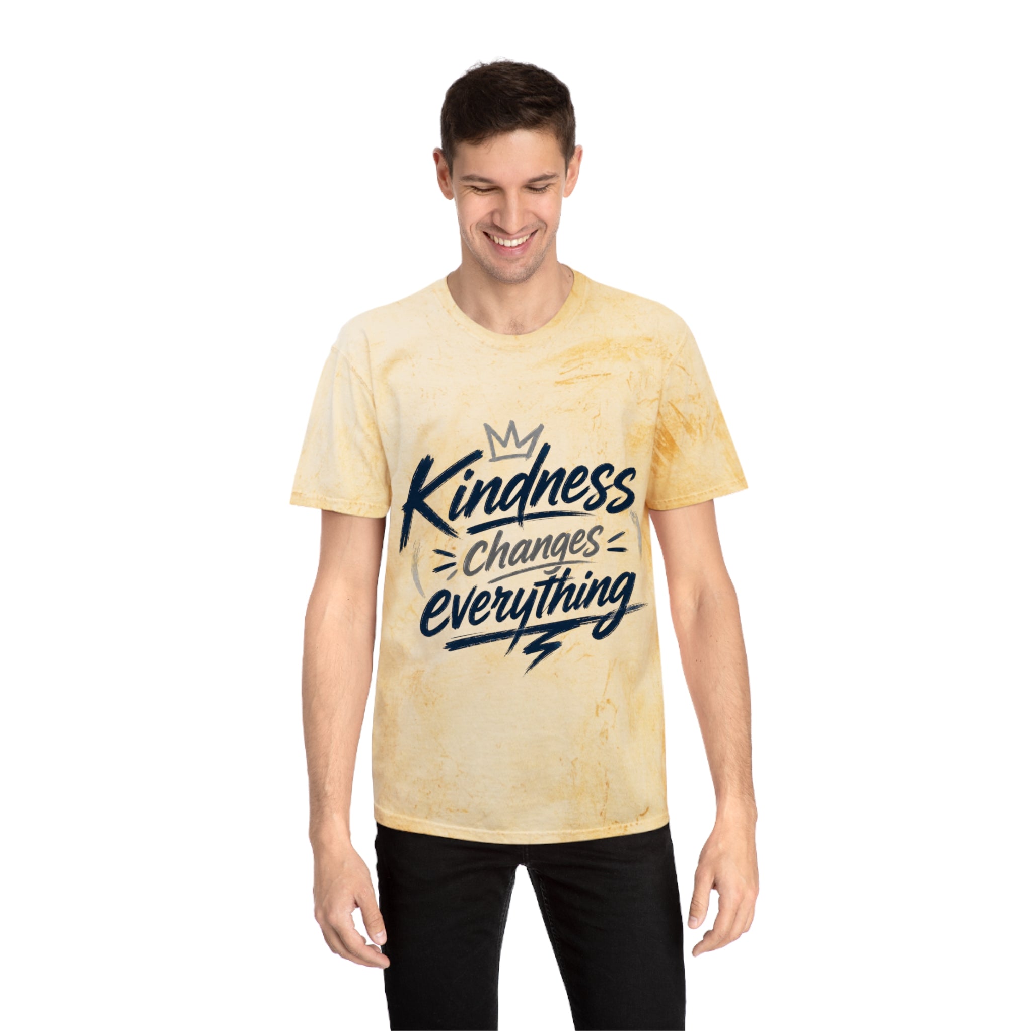 Kindness Changes Everything Tie-Dye T-Shirt – Inspirational Color Blast Graphic Tee