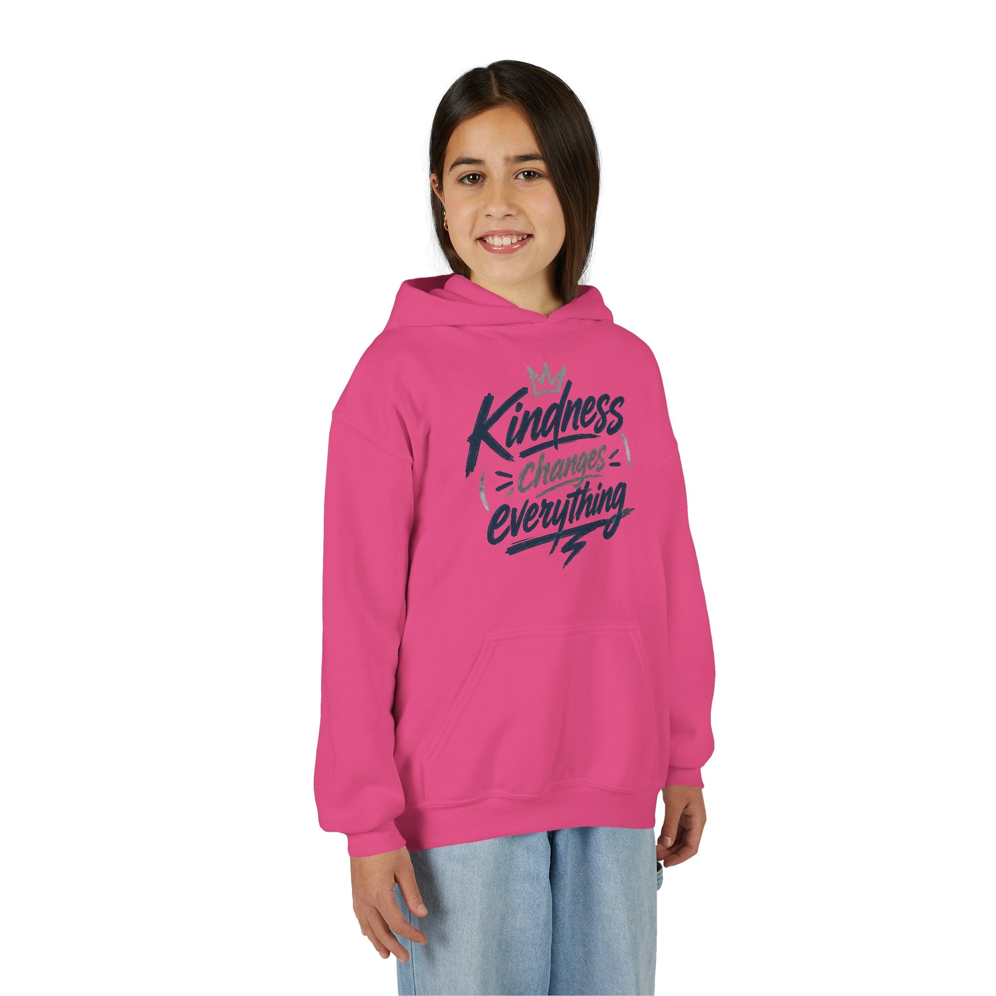 Youth Hoodie – “Kindness Changes Everything” Inspirational Kids Pullover
