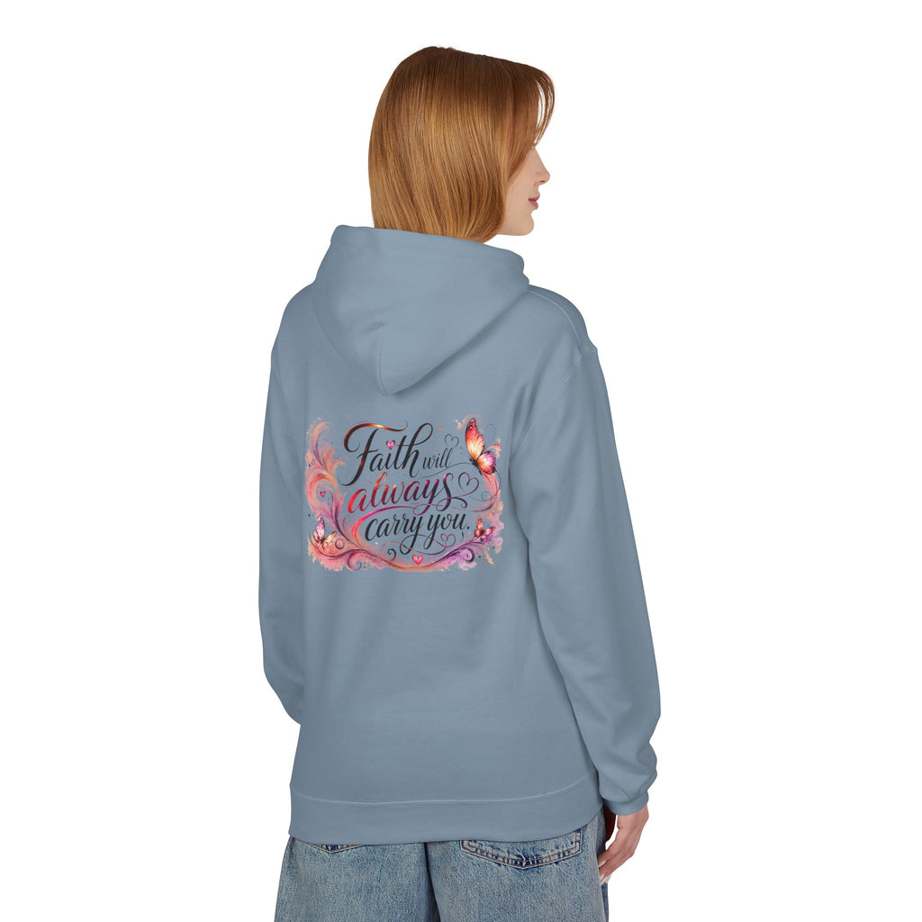 Faith Will Always Carry You Hoodie | Butterfly Christian Inspirational Pullover