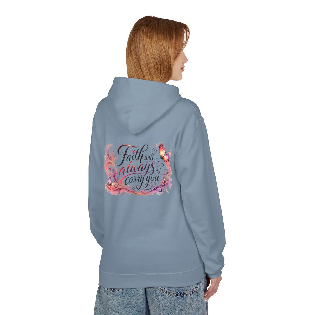 Faith Will Always Carry You Hoodie | Butterfly Christian Inspirational Pullover