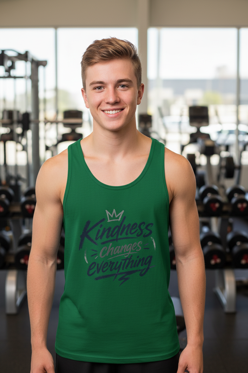 Men’s Kindness Changes Everything Tank Top – Inspirational Graphic Jersey Tank