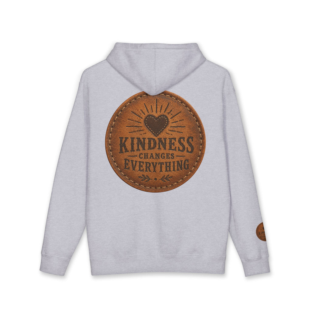 Kindness Changes Everything Hoodie — Inspirational Heart Patch Design