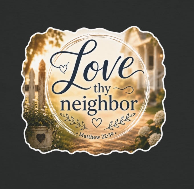 Love Thy Neighbor Cropped T-Shirt | Christian Faith Crop Tee | Inspirational Women's Cotton Shirt