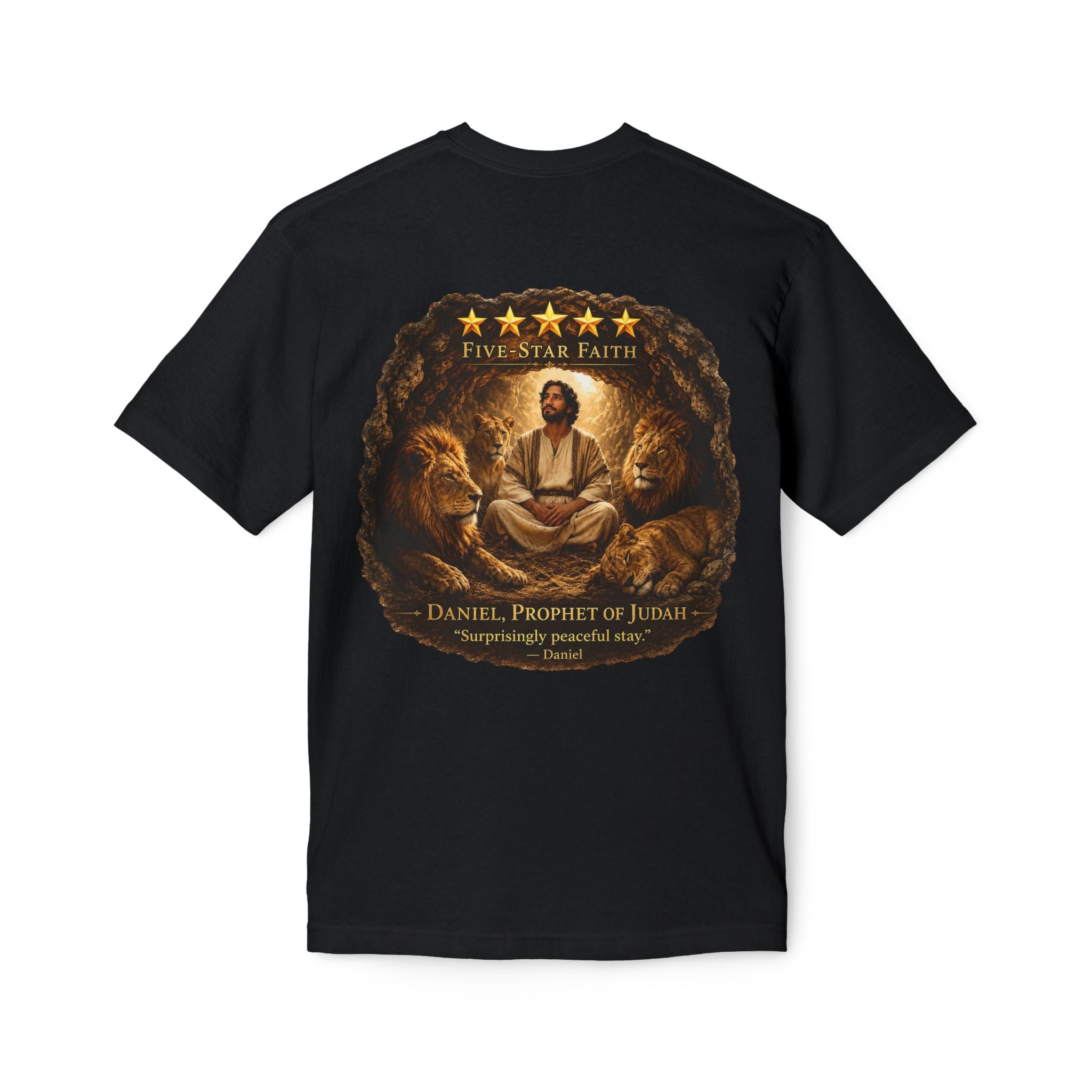 Daniel Review "Stay" Christian T-Shirt — Faith-Based Lion Design