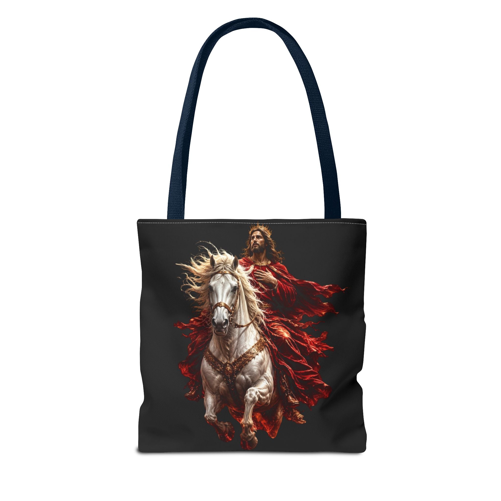 Prince of Peace Tote Bag | Jesus Riding White Horse Christian Tote | Inspirational Faith Carryall