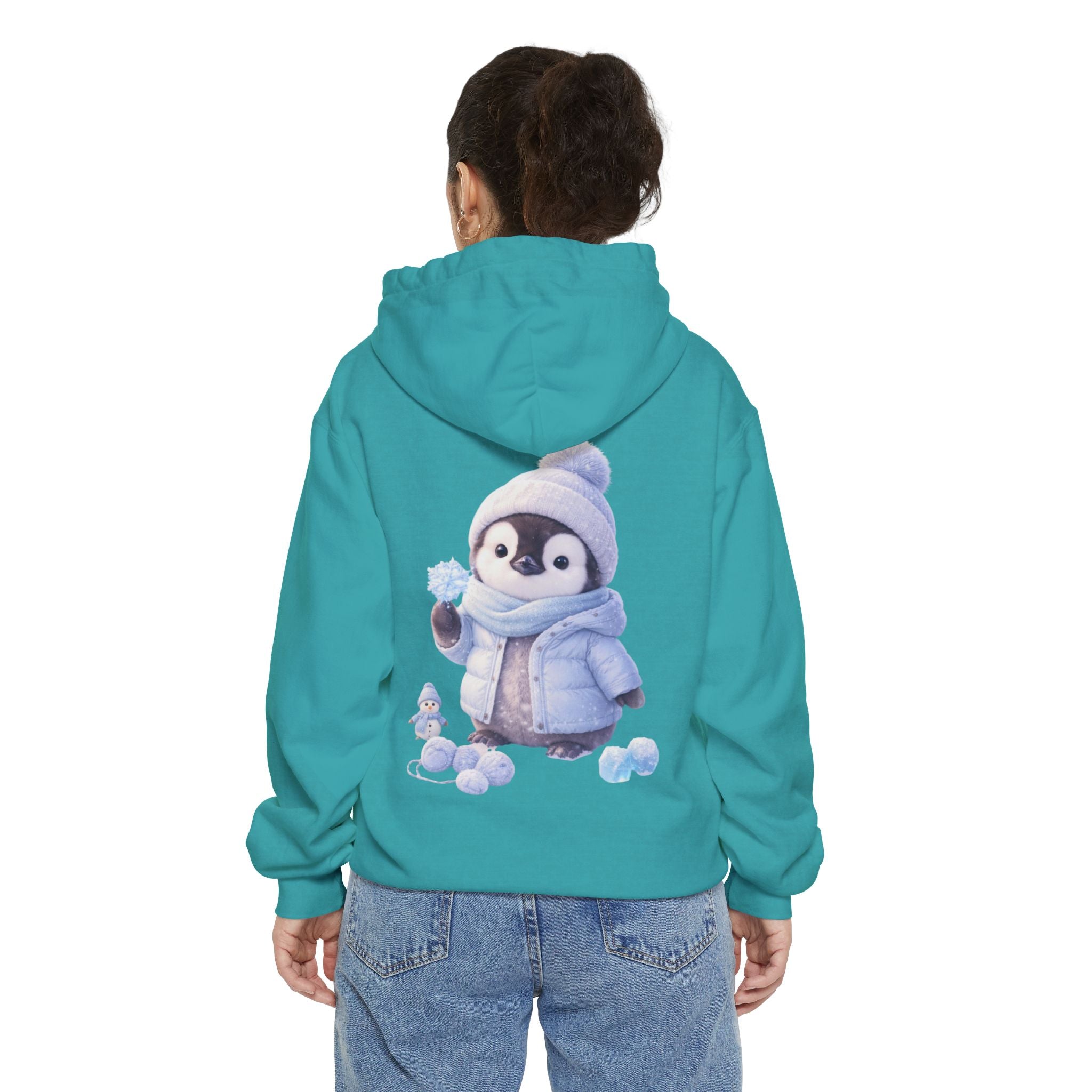Penguin Winter Hoodie — Cute Baby Penguin in Beanie & Scarf