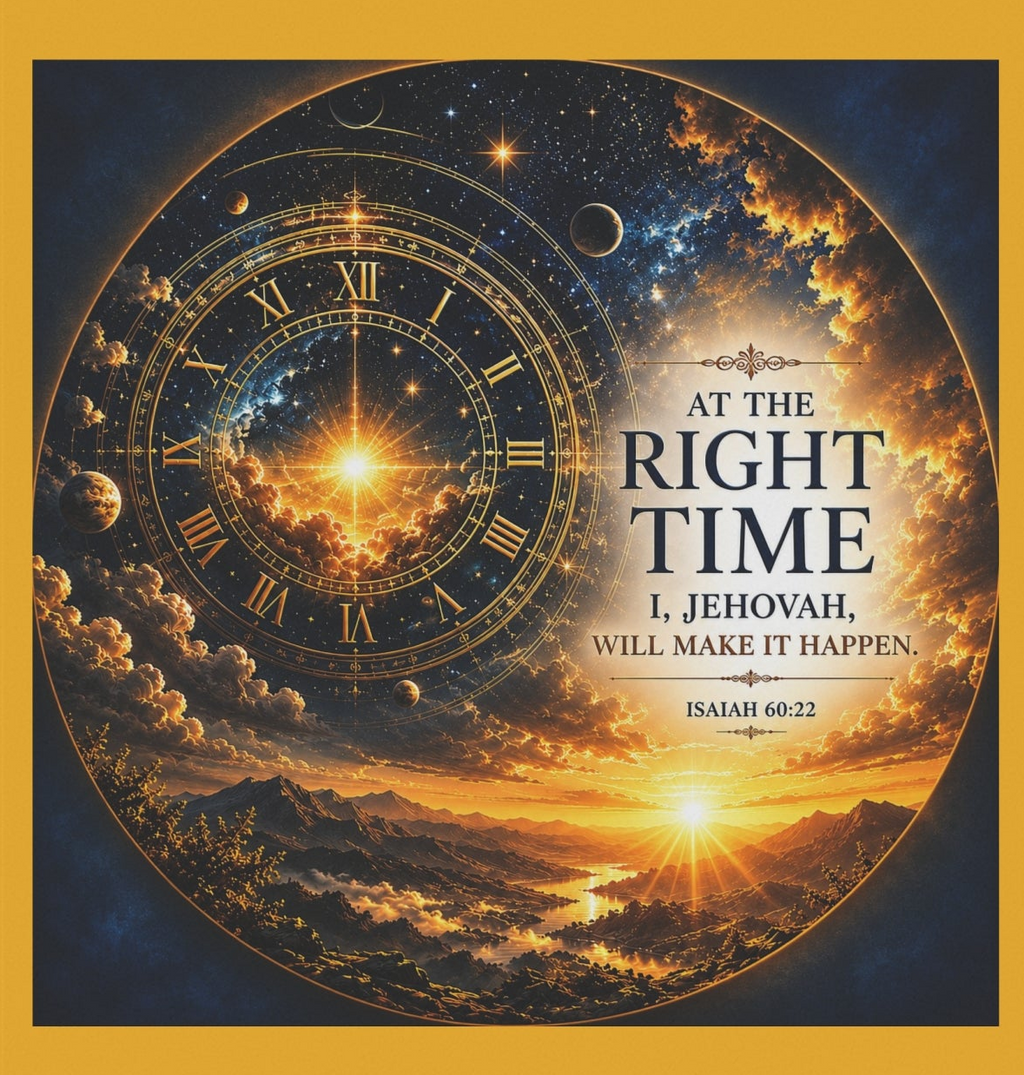 At the Right Time Garden Flag | Inspirational Bible Verse Banner | Celestial Sunrise Outdoor Decor