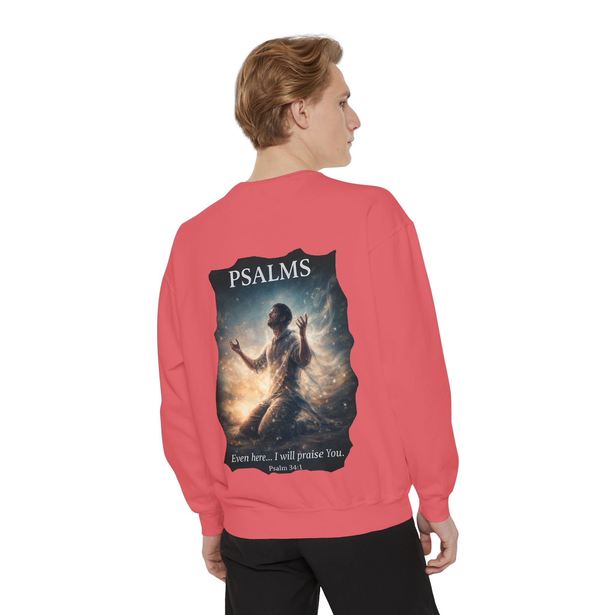 Psalm 34:1 Crewneck Sweatshirt | Inspirational Christian Graphic Sweatshirt | Faith Apparel