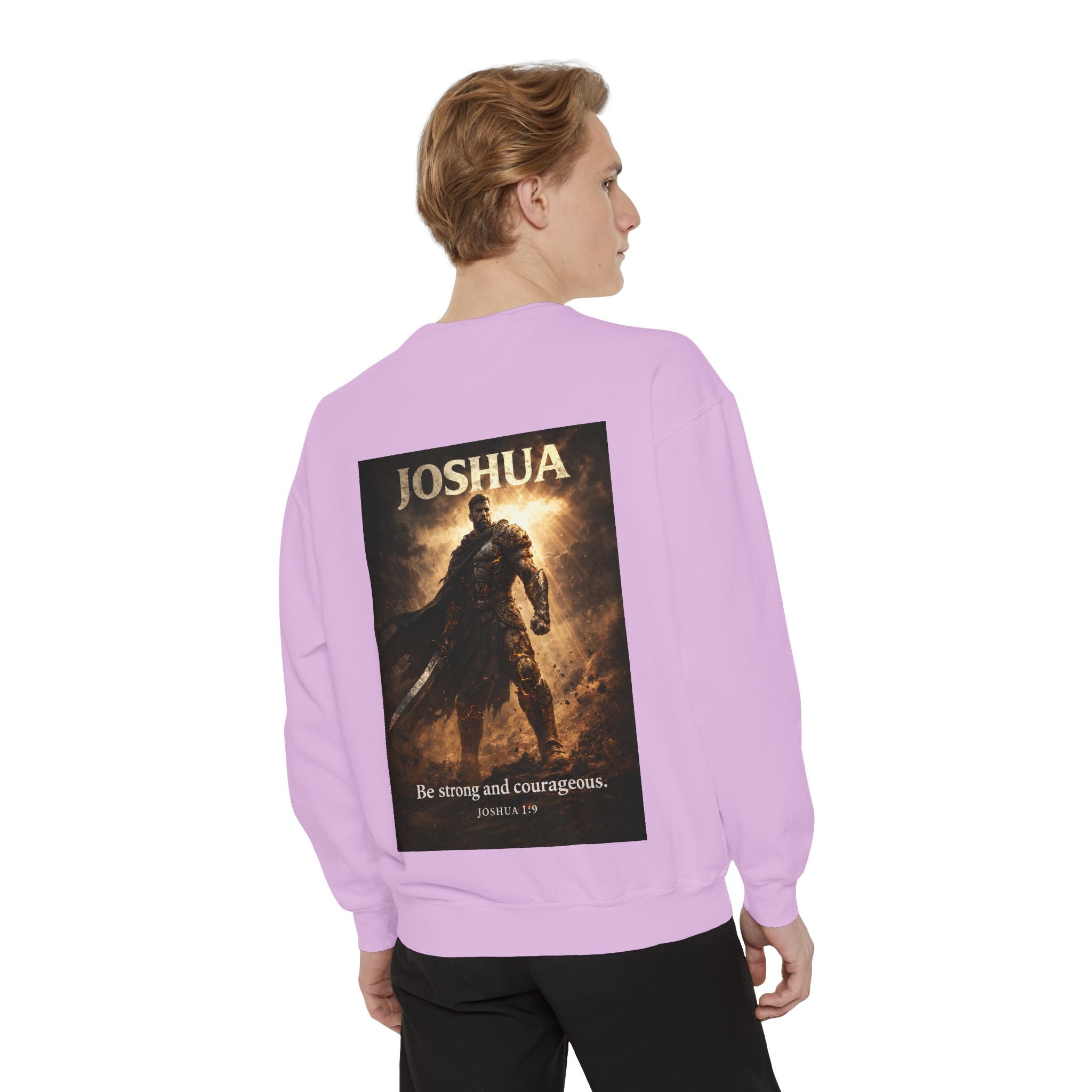 Joshua Courage Sweatshirt | Be Strong and Courageous Christian Crewneck | Inspirational Faith Apparel