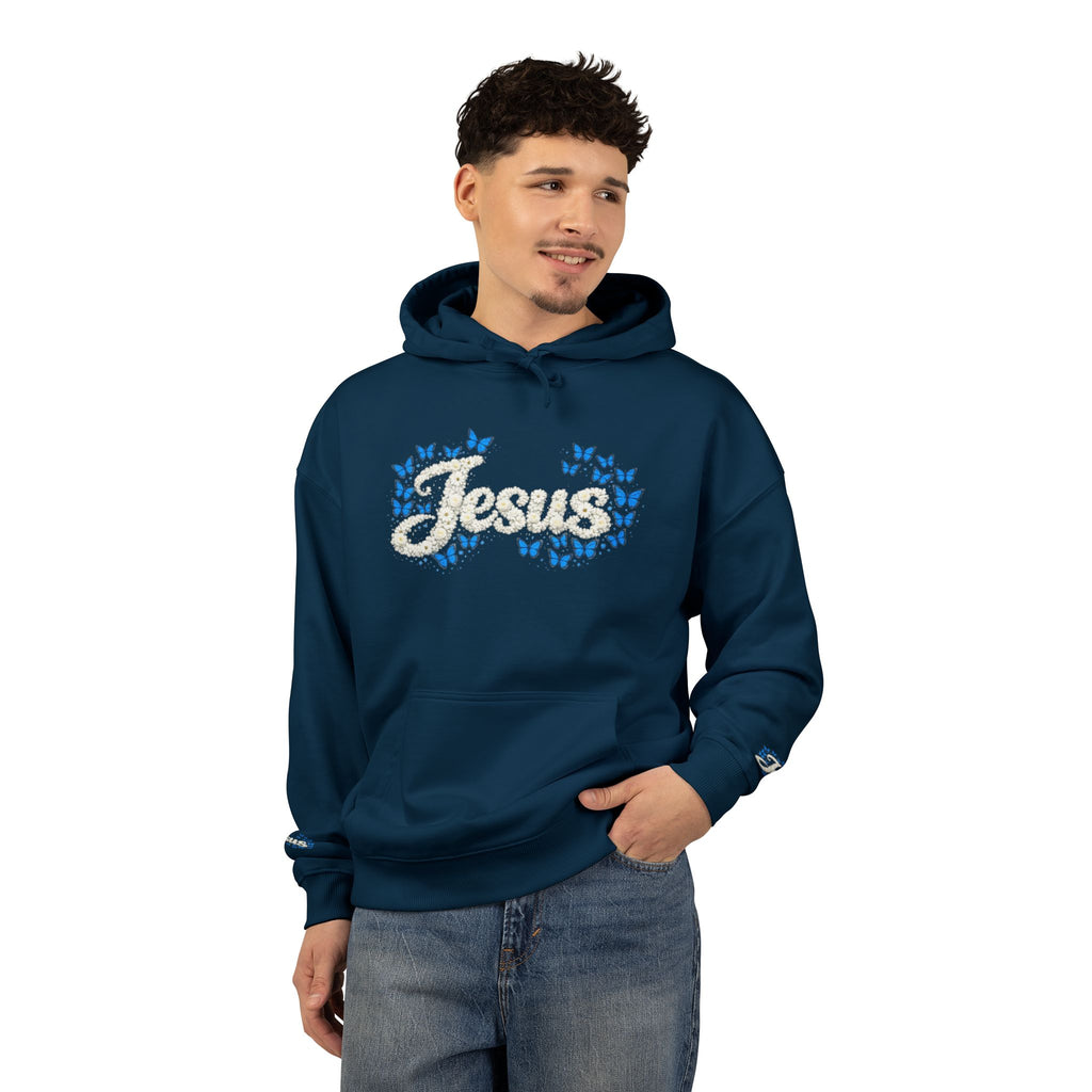 Jesus Floral Hoodie – Christian Faith Organic Pullover | Relaxed Fit Inspirational Hoodie