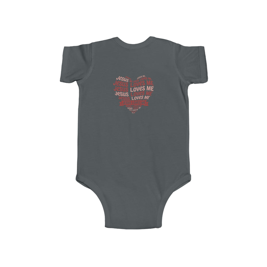 Jesus Loves Me Heart Infant Bodysuit – Christian Baby Onesie | Faith Inspired Baby Clothing