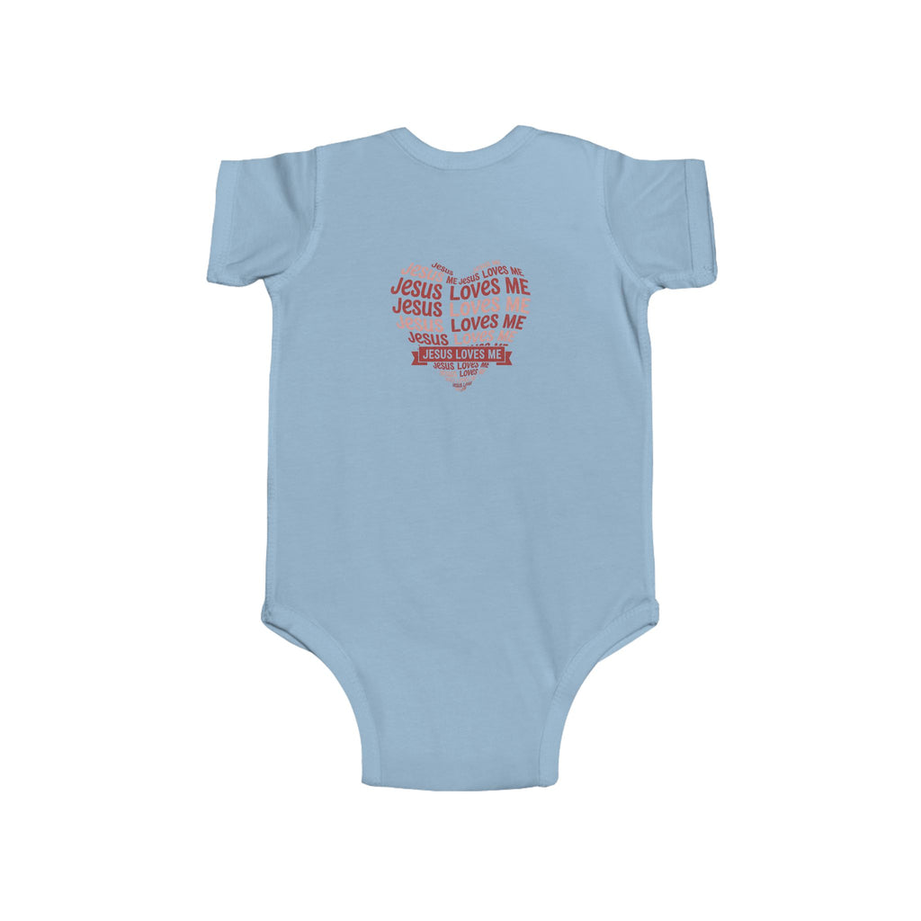 Jesus Loves Me Heart Infant Bodysuit – Christian Baby Onesie | Faith Inspired Baby Clothing