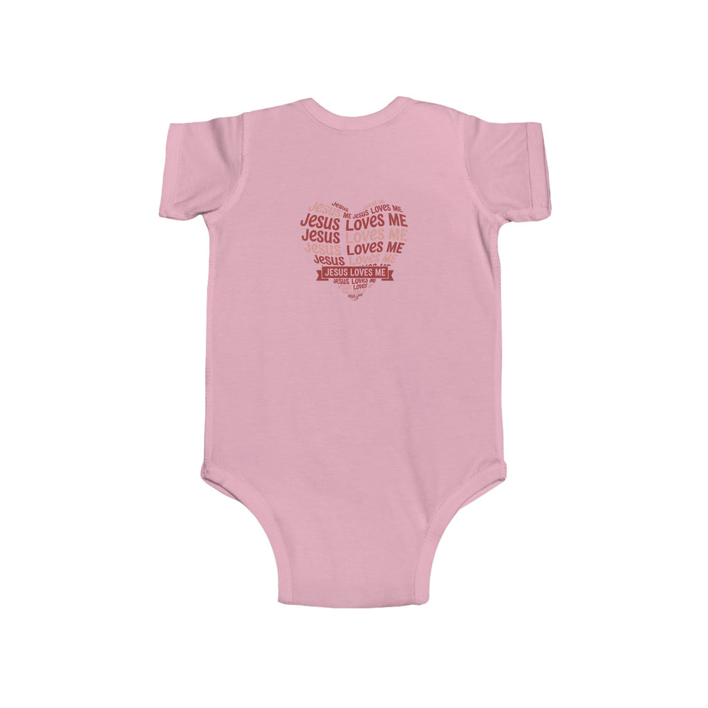 Jesus Loves Me Heart Infant Bodysuit – Christian Baby Onesie | Faith Inspired Baby Clothing