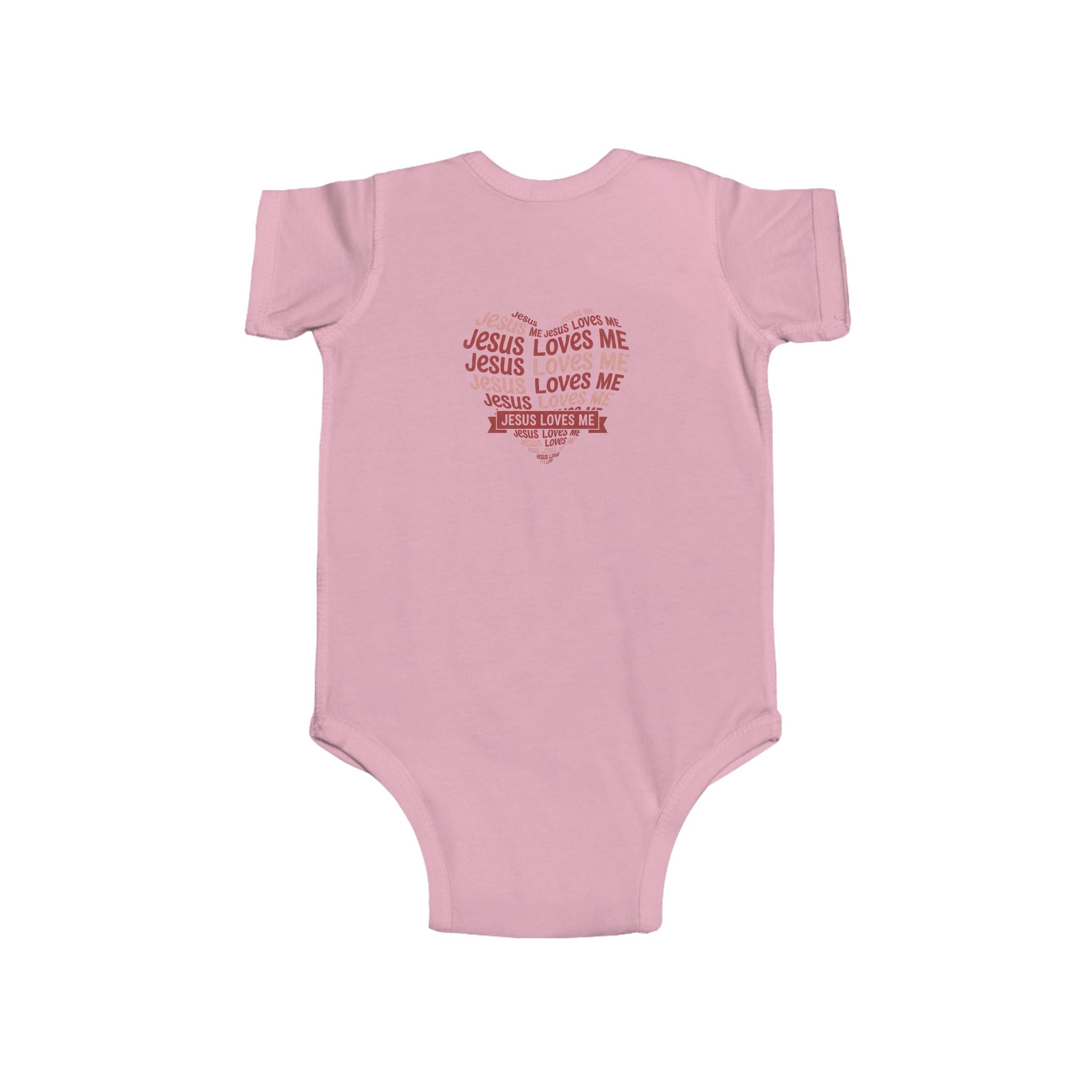 Jesus Loves Me Heart Infant Bodysuit – Christian Baby Onesie | Faith Inspired Baby Clothing