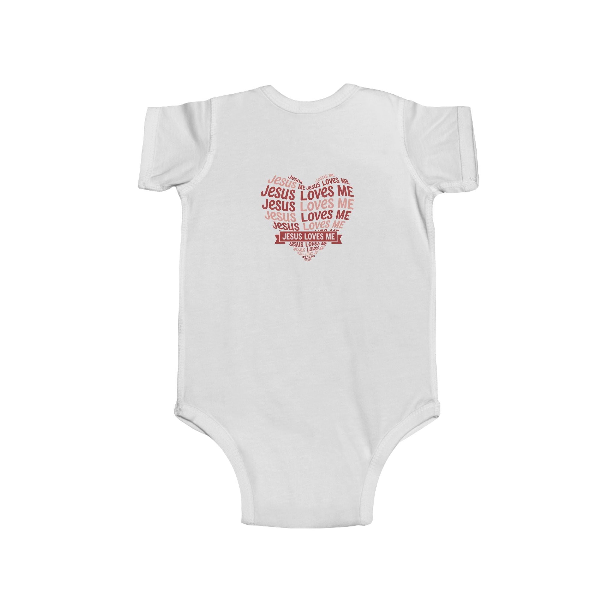 Jesus Loves Me Heart Infant Bodysuit – Christian Baby Onesie | Faith Inspired Baby Clothing