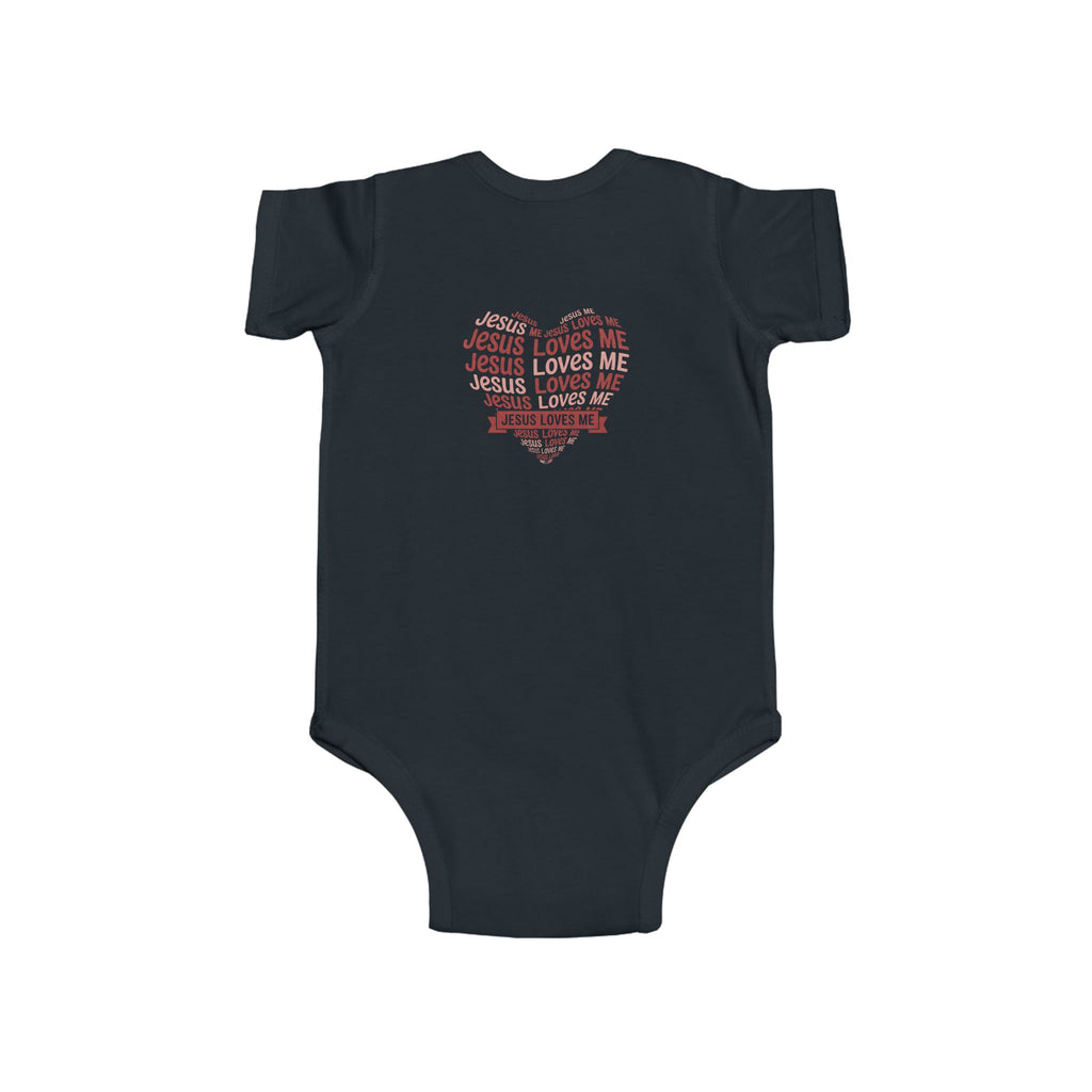 Jesus Loves Me Heart Infant Bodysuit – Christian Baby Onesie | Faith Inspired Baby Clothing
