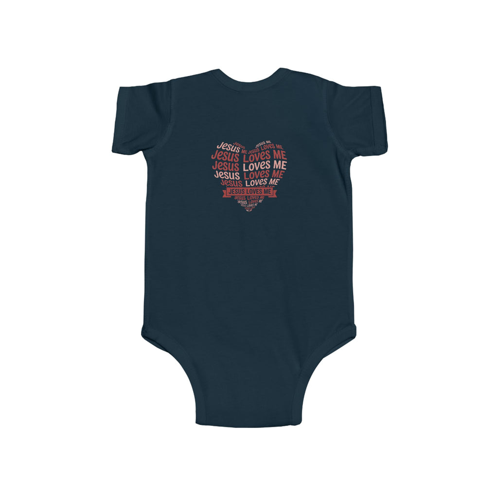 Jesus Loves Me Heart Infant Bodysuit – Christian Baby Onesie | Faith Inspired Baby Clothing