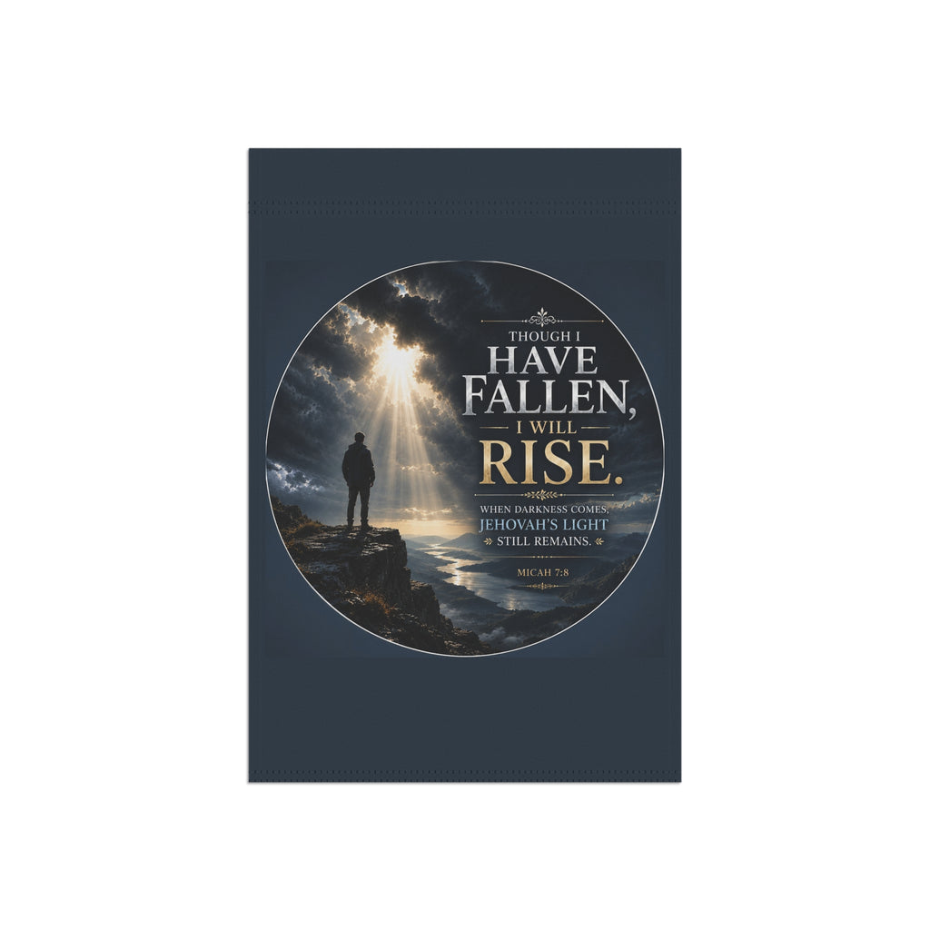 Though I Have Fallen I Will Rise Garden Flag | Inspirational Christian Outdoor Banner | Faith Yard Decor