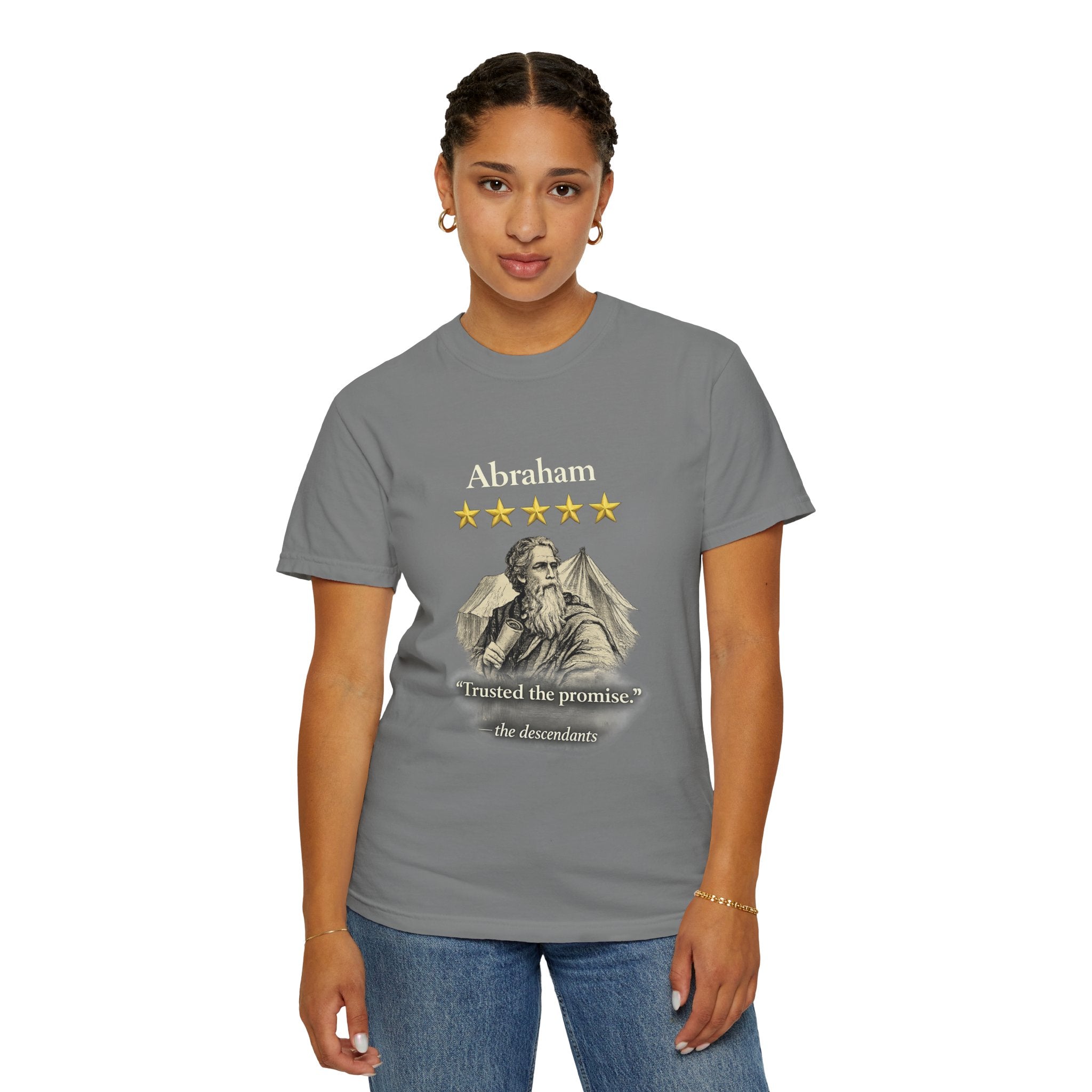 Abraham – Vintage T-Shirt | “I Trusted the Promise” Graphic – Five-Star Faith Series