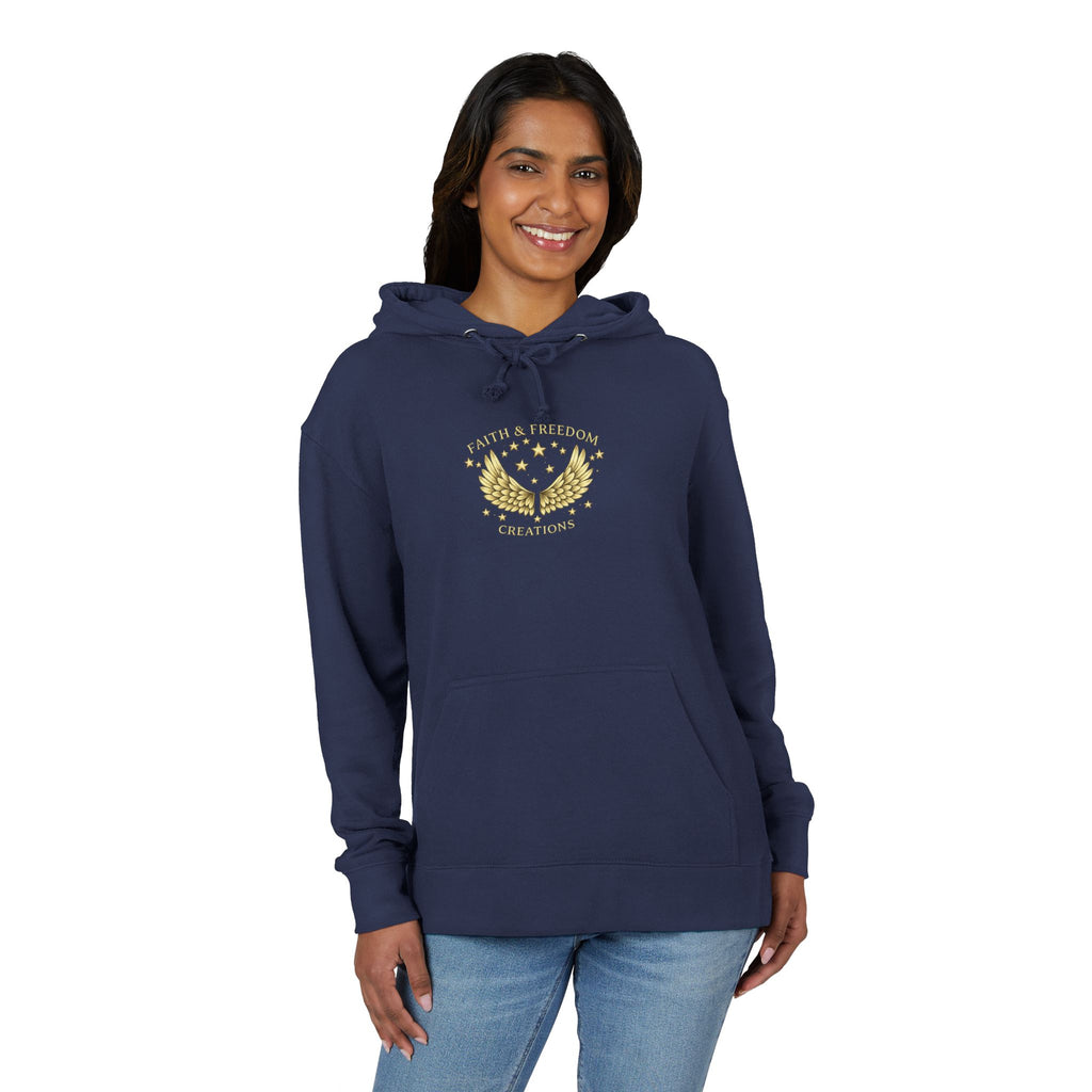 Sarah – French Terry Hoodie | “Laughed at First. Believed in the End.” Portrait Graphic – Five-Star Faith Series