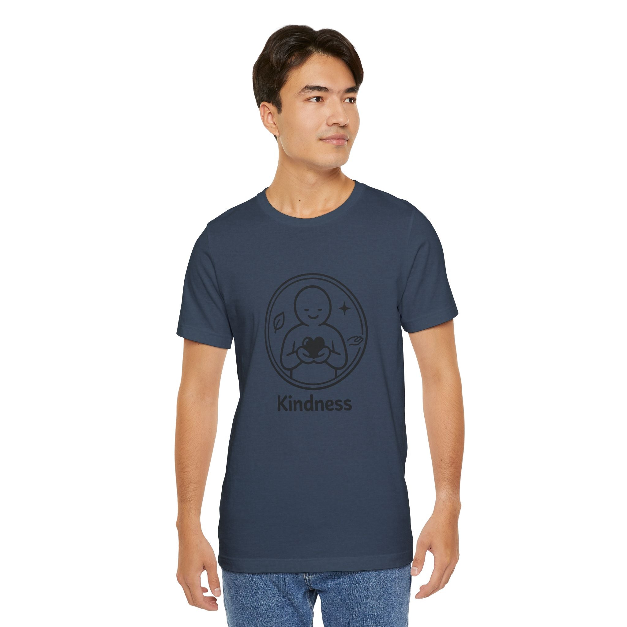 Kindness Minimalist T-Shirt | Inspirational Heart Emblem Tee | Soft Everyday Graphic Shirt