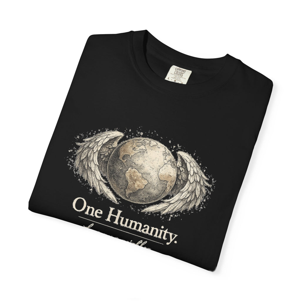 One Humanity T-Shirt – “One Humanity. Love Your Neighbor.” Earth Wings Graphic Tee