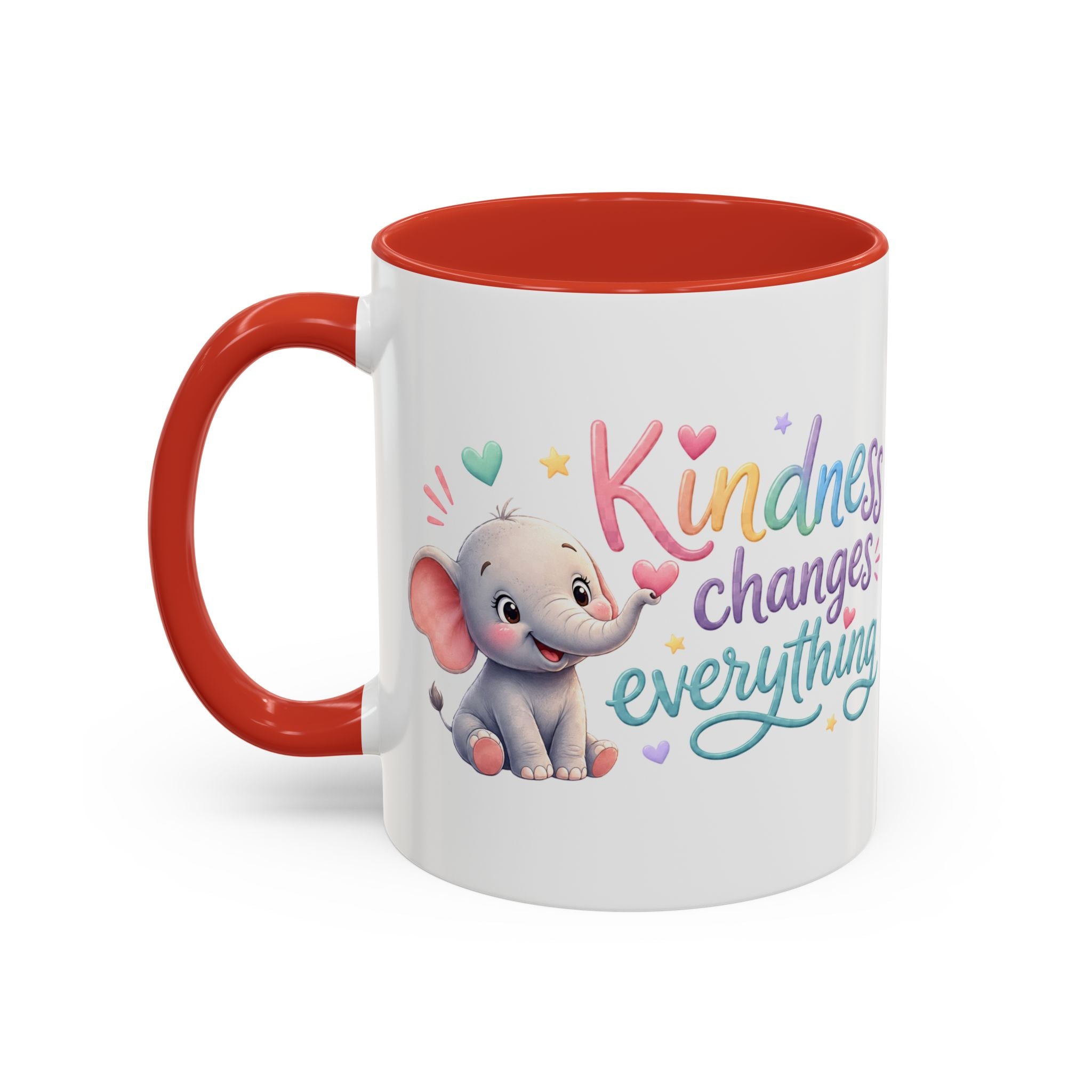 Kindness Changes Everything Elephant Mug | Inspirational Coffee Mug | Cute Elephant Accent Cup