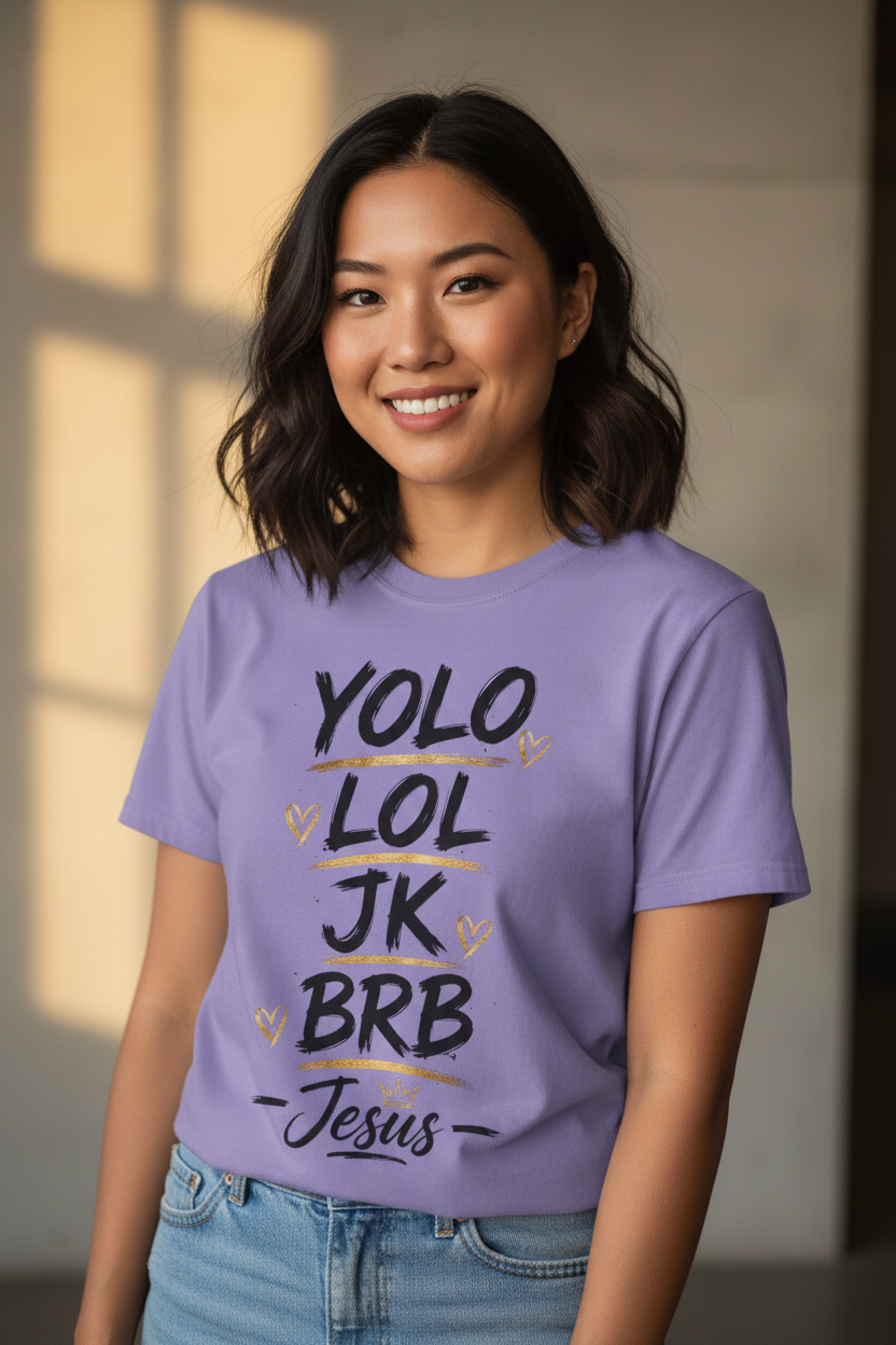 YOLO LOL JK BRB ~Jesus T-Shirt | Comfort Colors® Christian Graphic Tee
