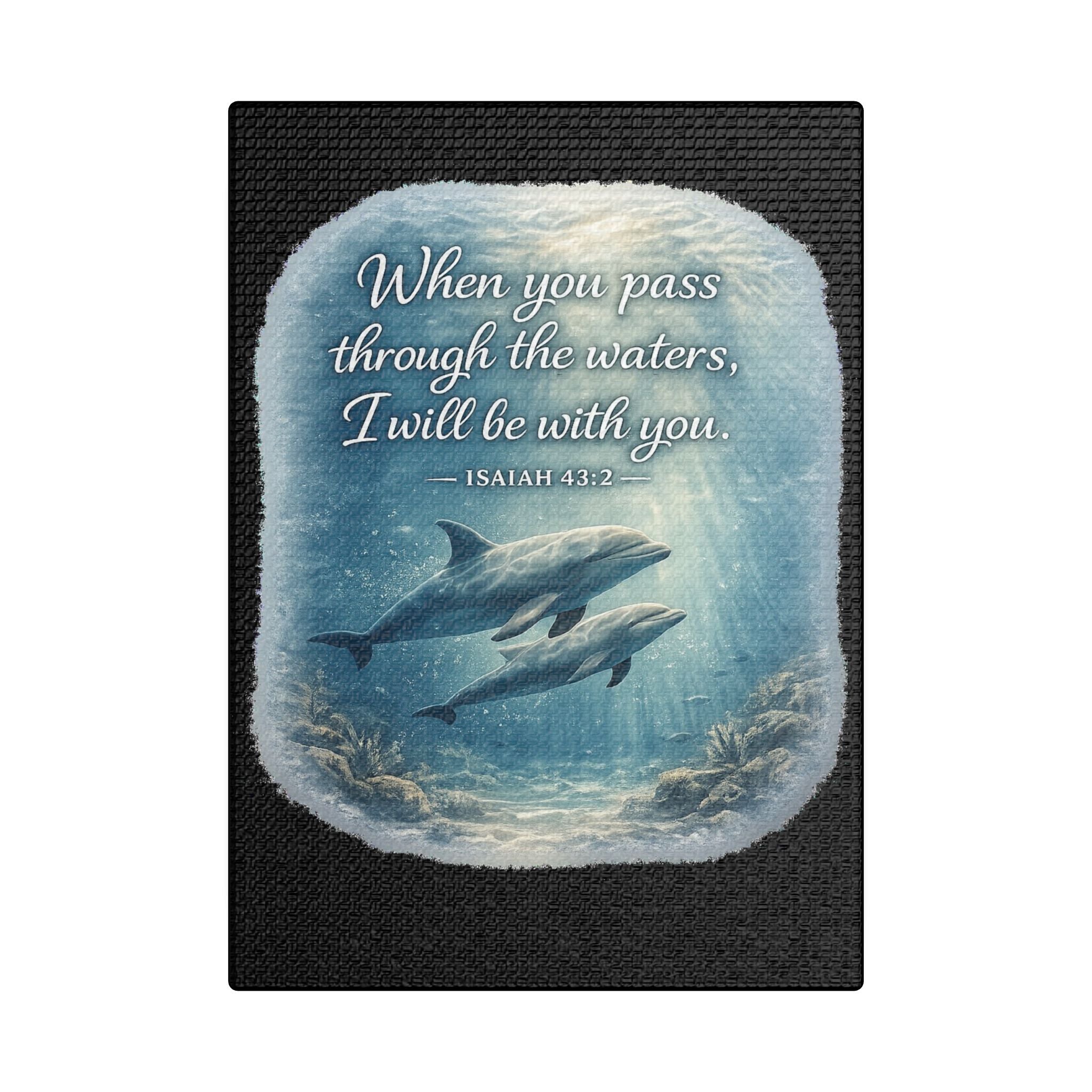 Dolphin Isaiah 43:2 Canvas — Christian Ocean Scripture Wall Art