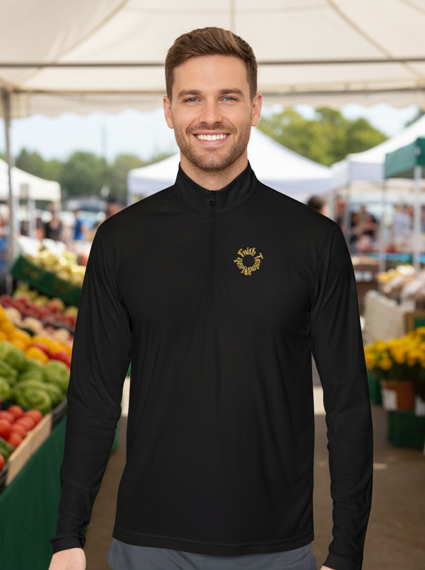 Noah “Faith Tested” – Quarter-Zip Pullover | Sunset Silhouette Faith Graphic