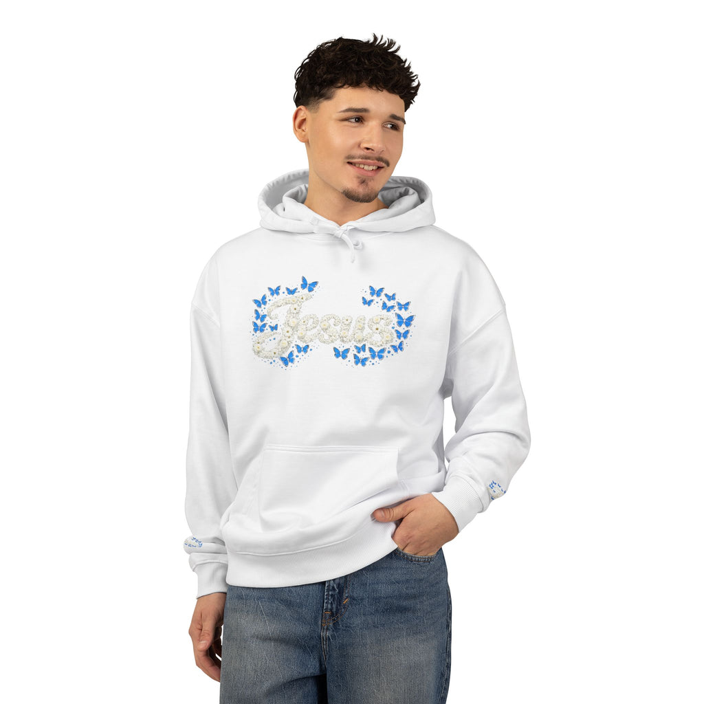 Jesus Floral Hoodie – Christian Faith Organic Pullover | Relaxed Fit Inspirational Hoodie