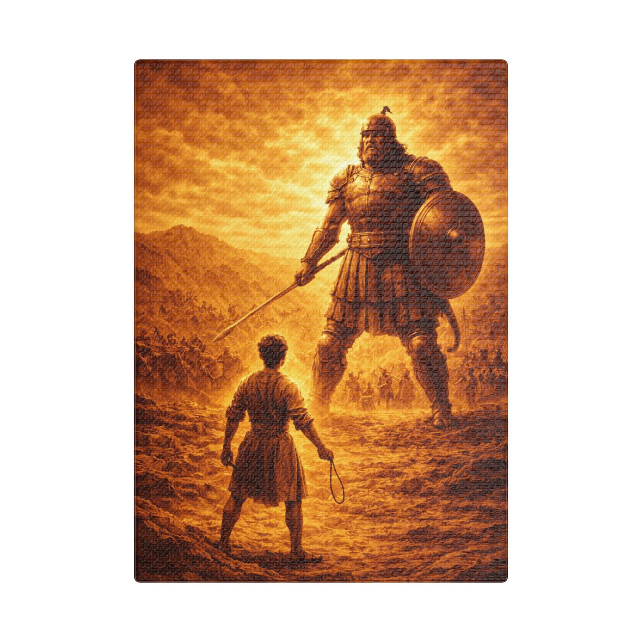 David and Goliath – Religious Biblical Wall Art Canvas Print