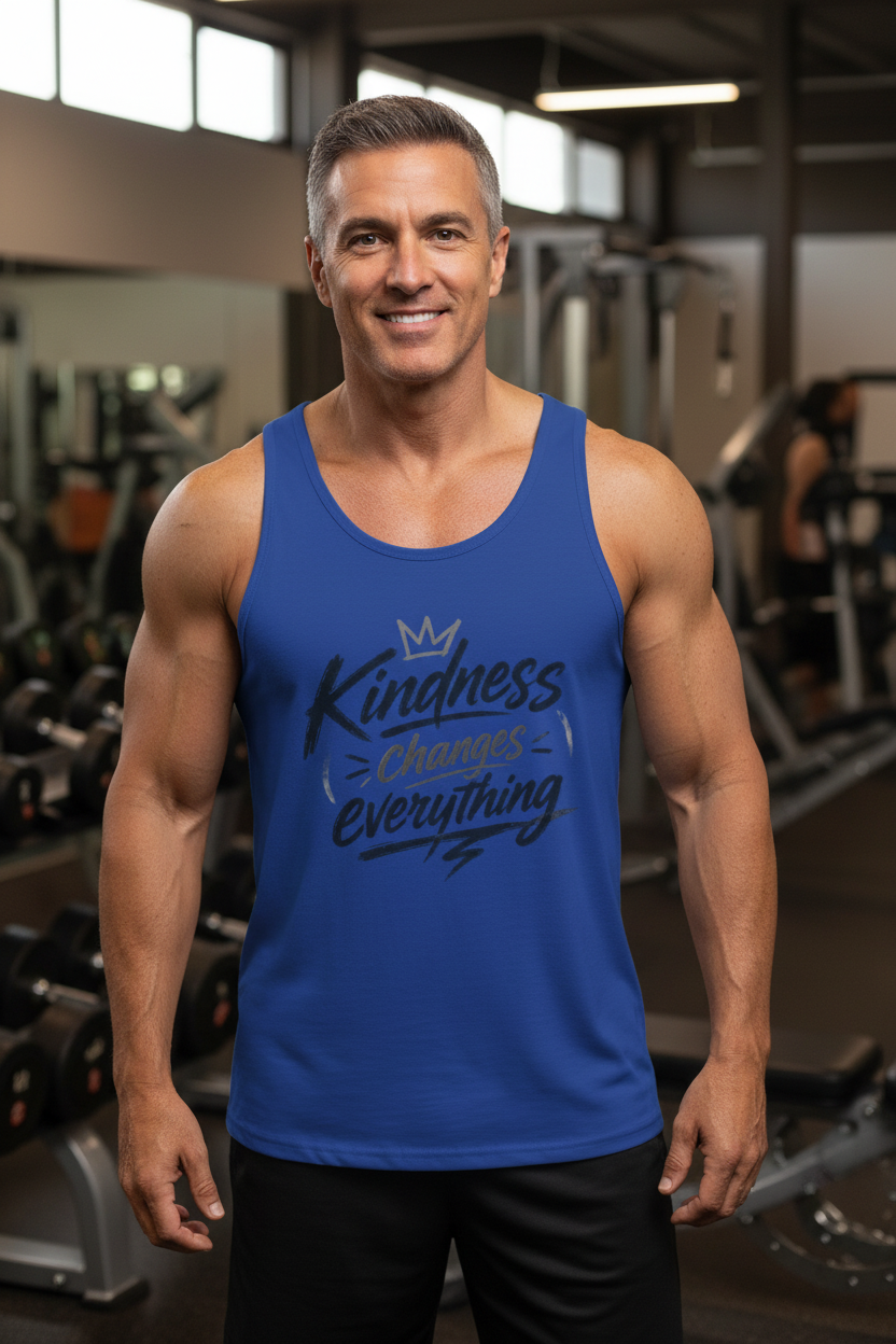 Men’s Kindness Changes Everything Tank Top – Inspirational Graphic Jersey Tank