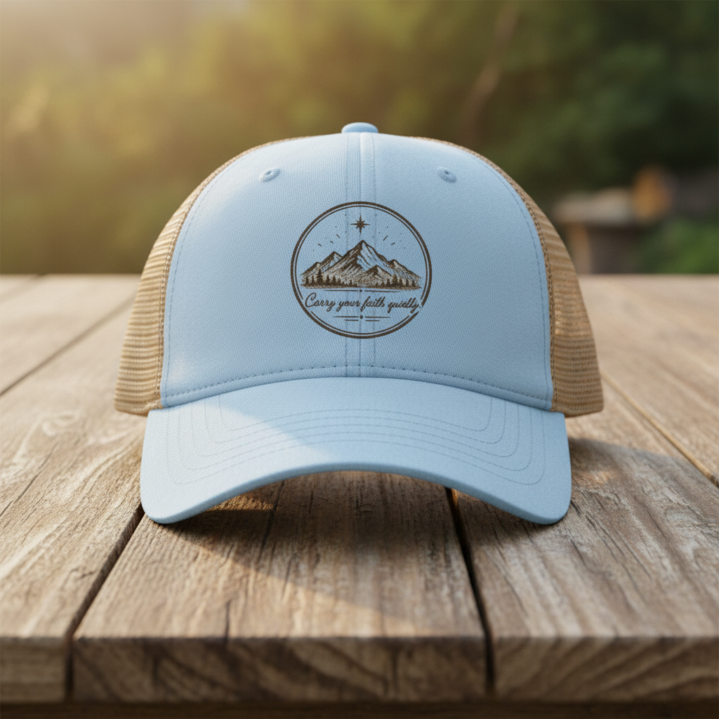 Carry Your Faith Quietly Women’s Washed Mesh-Back Cap | Faith Freedom Creations Christian Hat