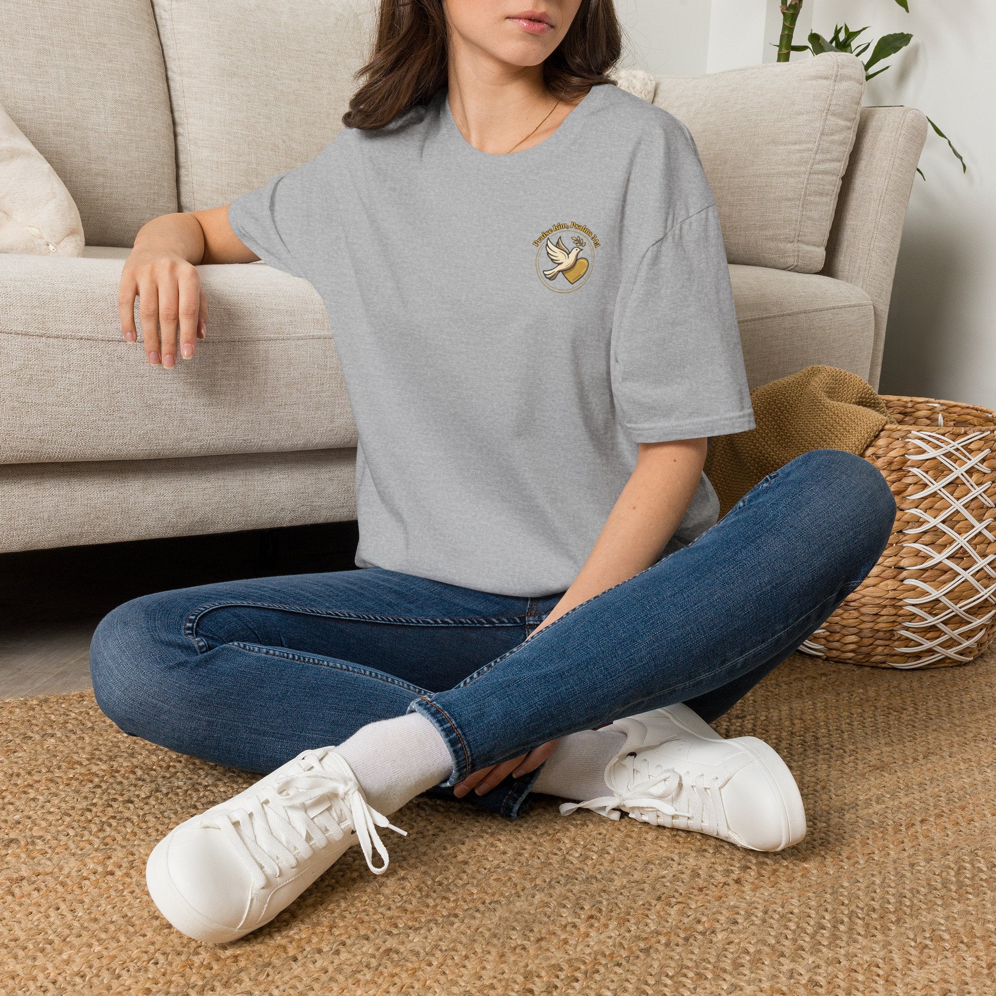 Dove of Peace Pocket T-Shirt | Pray Love Remember Christian Tee | Faith Freedom Creations