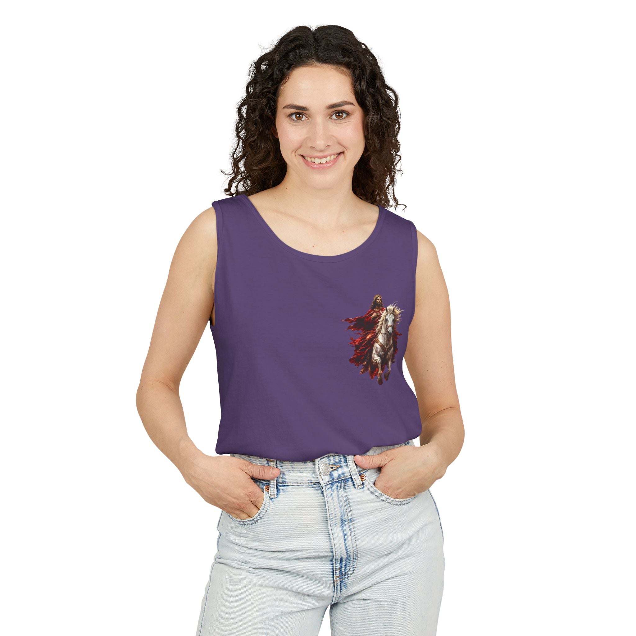 Jesus Second Coming Tank Top | Jesus on White Horse Christian Tank | Inspirational Faith Apparel