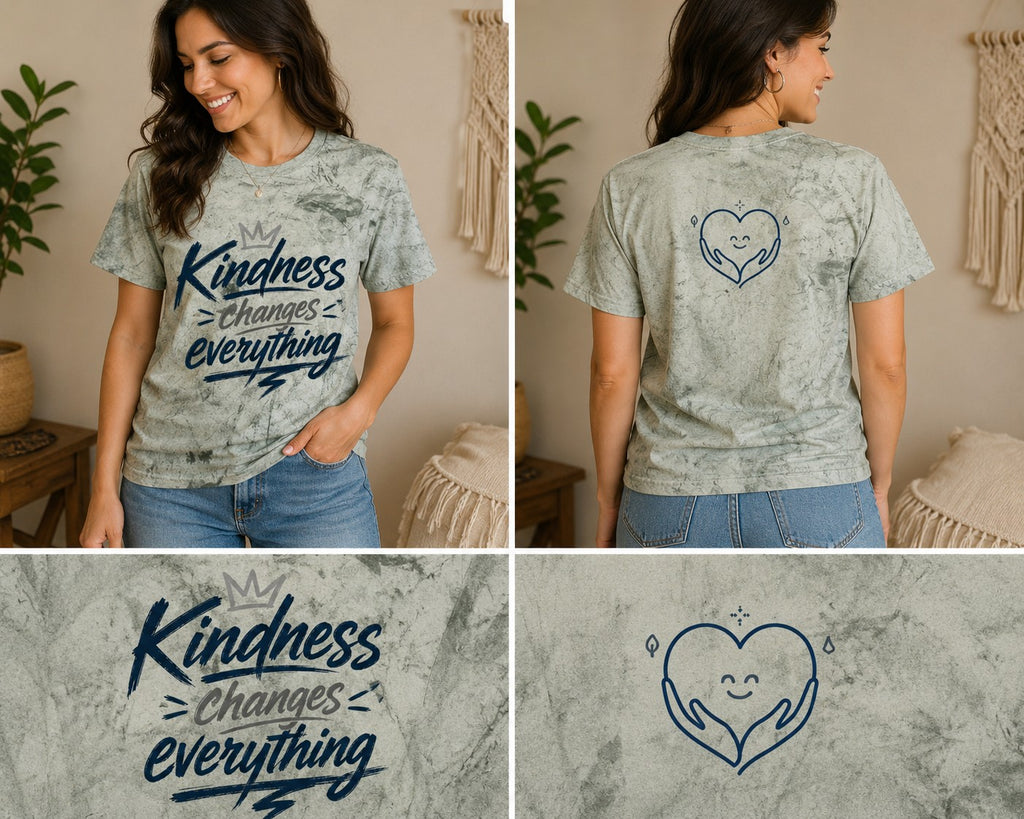 Kindness Changes Everything Tie-Dye T-Shirt – Inspirational Color Blast Graphic Tee