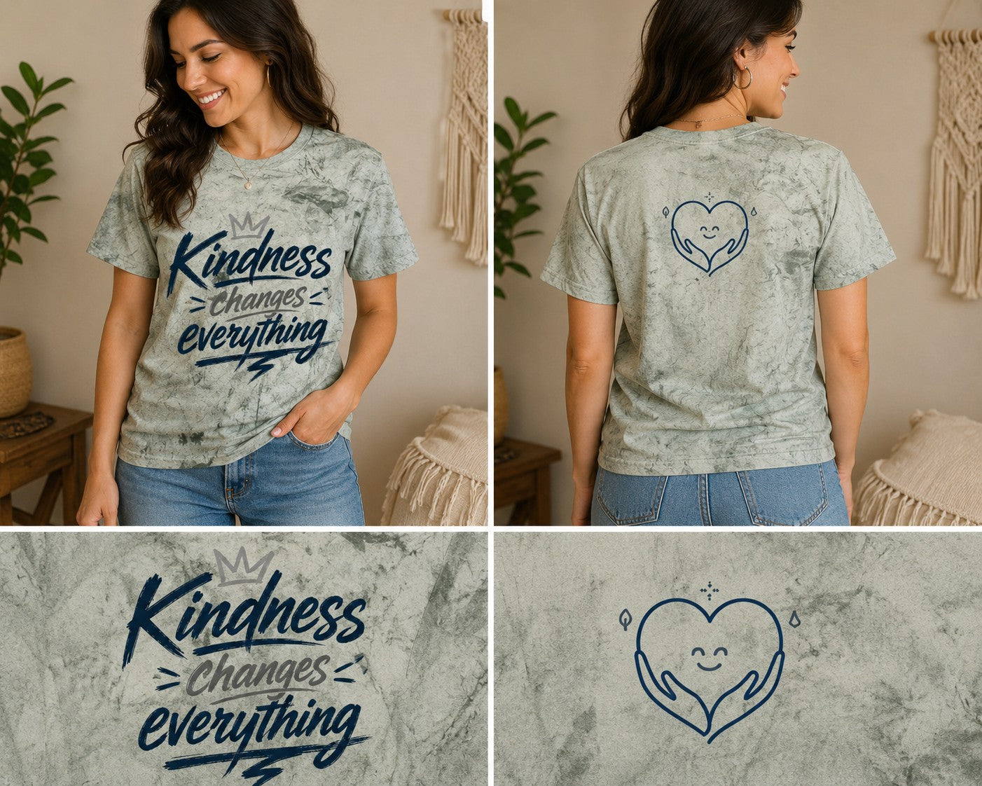 Kindness Changes Everything Tie-Dye T-Shirt – Inspirational Color Blast Graphic Tee