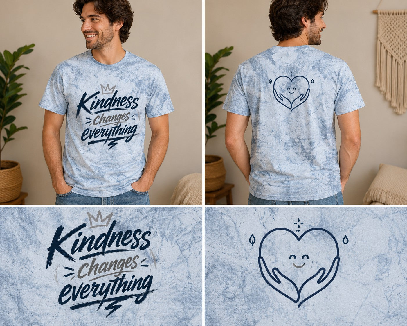 Kindness Changes Everything Tie-Dye T-Shirt – Inspirational Color Blast Graphic Tee
