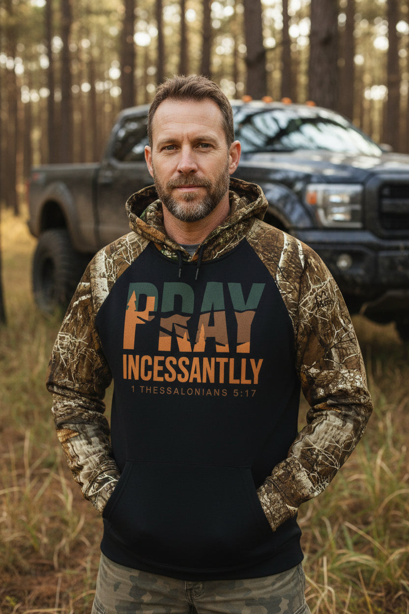 Pray Incessantly Camo Hoodie – Realtree EDGE® Christian Performance Pullover | Faith Outdoor Hoodie