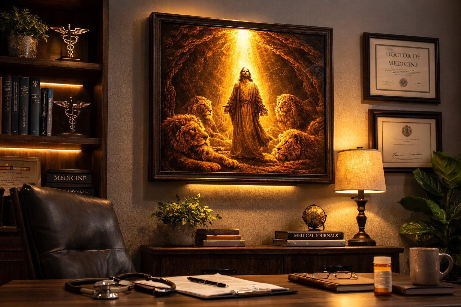 Lion of Judah – Daniel and the Lions Canvas Print | Christian Wall Art of Faith and Courage