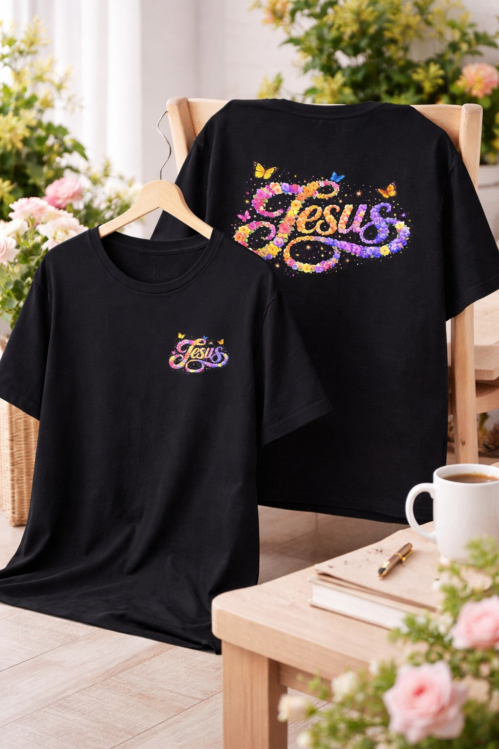 Floral Jesus Women's T-Shirt – Christian Faith Floral Tee | Inspirational Women's Shirt