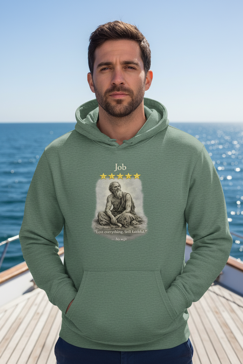 Job – Hoodie | Faith Through Trials Graphic – Five-Star Faith Series