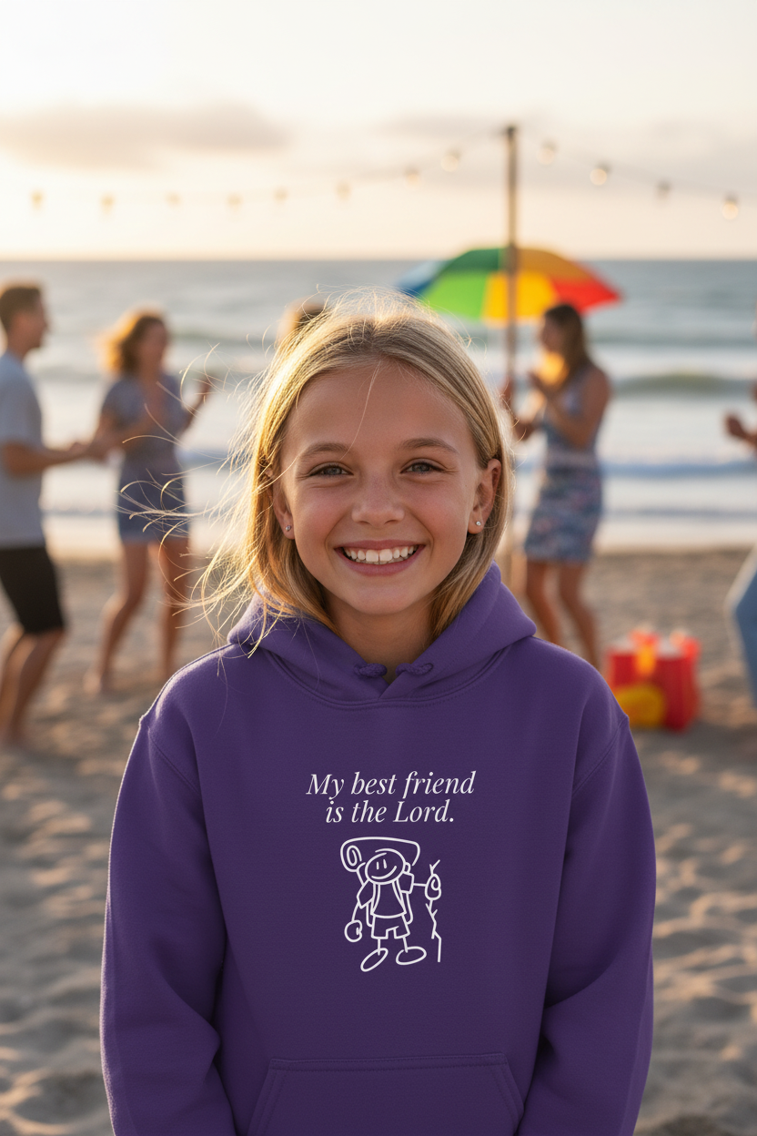 Youth Hoodie | “My Best Friend Is the Lord” Graphic – Faith Collection