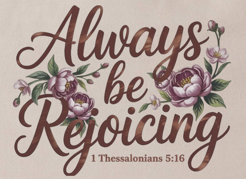 Always Be Rejoicing™ Recycled Canvas Tote Bag | Inspirational Christian Tote | 1 Thessalonians 5:16