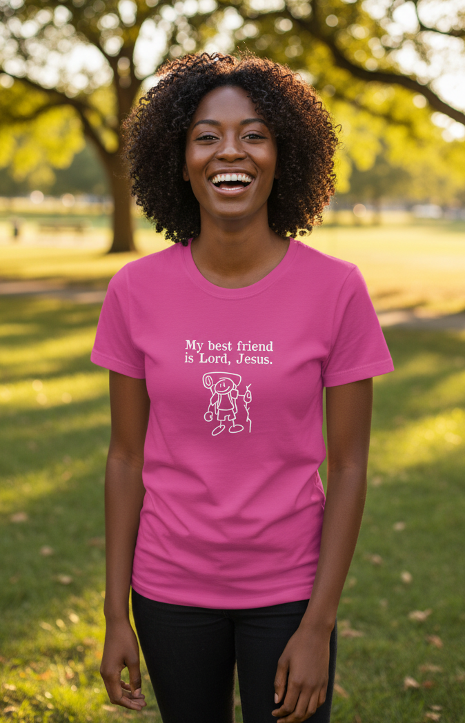 “My Best Friend Is the Lord, Jesus” Ladies Relaxed Jersey T-Shirt | Faith & Freedom Creations